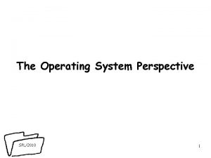 The Operating System Perspective SPL2010 1 RTEs memory