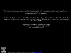 Transcatheter or surgical repair for degenerative mitral regurgitation