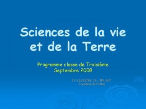 Sciences de la vie et de la Terre