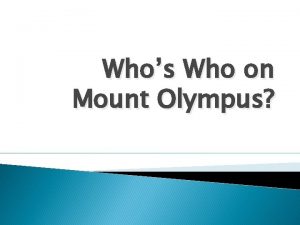 Whos Who on Mount Olympus King Zeus of