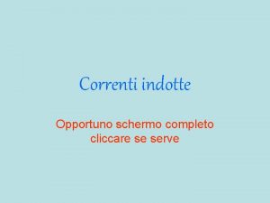 Correnti indotte Opportuno schermo completo cliccare se serve