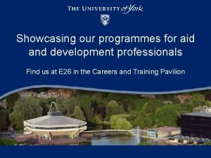 Showcasing our programmes for aid and development professionals