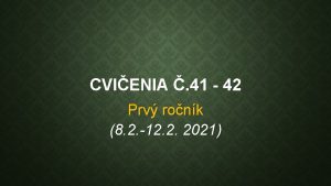 CVIENIA 41 42 Prv ronk 8 2 12