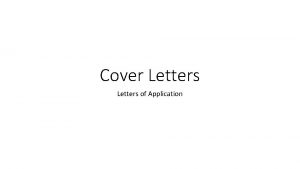 Cover Letters of Application First Paragraph Introduce yourself