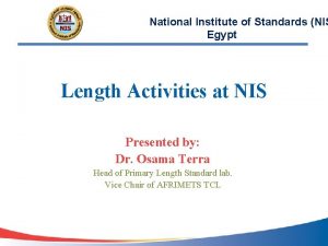 National Institute of Standards NIS Egypt Length Activities