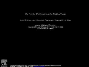 The Kinetic Mechanism of the Suf C ATPase