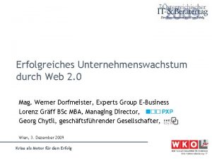 Erfolgreiches Unternehmenswachstum durch Web 2 0 Mag Werner