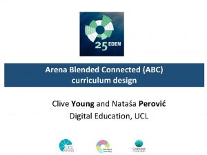 Arena Blended Connected ABC curriculum design Clive Young