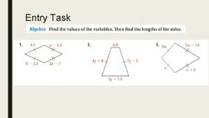 Entry Task TRAPEZOIDS AND KITES Lesson 6 6