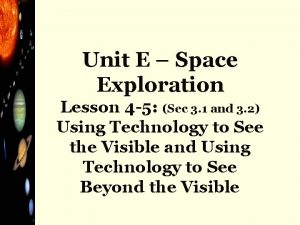 Unit E Space Exploration Lesson 4 5 Sec