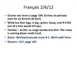 Franais 2612 Ouvrez vos livres page 104 Ecrivez