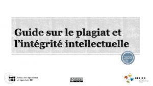 2020 Le guide sur le plagiat et lintgrit