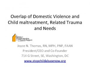 Overlap of Domestic Violence and Child maltreatment Related