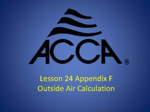 Lesson 24 Appendix F Outside Air Calculation Marias