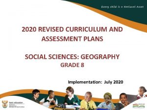 2020 REVISED CURRICULUM AND ASSESSMENT PLANS SOCIAL SCIENCES