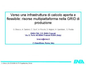 Verso una infrastruttura di calcolo aperta e flessibile