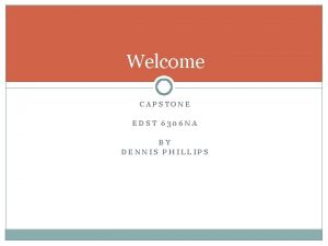 Welcome CAPSTONE EDST 6306 NA BY DENNIS PHILLIPS
