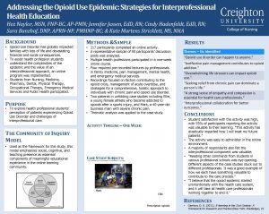 Addressing the Opioid Use Epidemic Strategies for Interprofessional