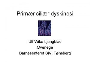 Primr cilir dyskinesi Ulf Wike Ljungblad Overlege Barnesenteret