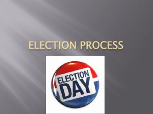 ELECTION PROCESS Election Campaigns Nominating Candidates Each state