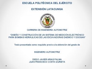 ESCUELA POLITCNICA DEL EJRCITO EXTENSIN LATACUNGA CARRERA DE