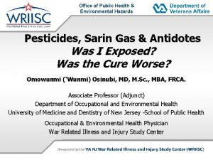 Office of Public Health Environmental Hazards Pesticides Sarin