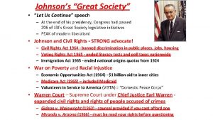 Johnsons Great Society Let Us Continue speech At