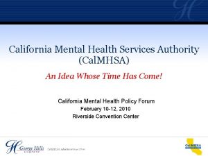 California Mental Health Services Authority Cal MHSA An