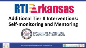 Additional Tier II Interventions Selfmonitoring and Mentoring Images