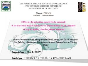 UNIVESITE HASSAN II AN CHOCK CASABLANCA FACULTE DES