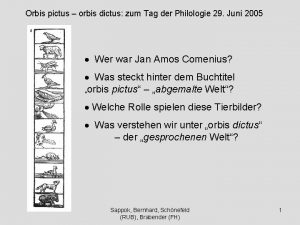 Orbis pictus orbis dictus zum Tag der Philologie