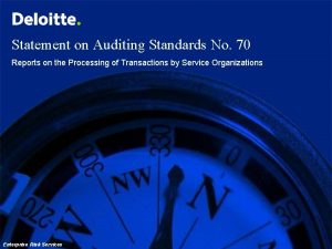 Statement on Auditing Standards No 70 Reports on