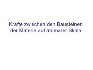 Krfte zwischen den Bausteinen der Materie auf atomarer