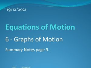 19122021 Equations of Motion 6 Graphs of Motion