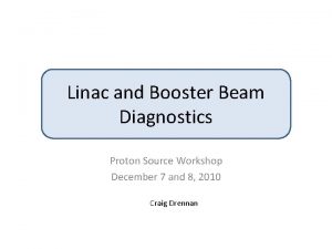 Linac and Booster Beam Diagnostics Proton Source Workshop