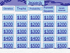 Jeopardy Punnett Squares Genetics Traits 100 100 200