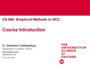 CS 594 Empirical Methods in HCC Course Introduction