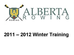 2011 2012 Winter Training Todays Topics DryLand Training