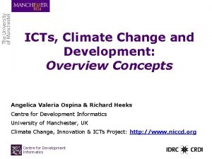 ICTs Climate Change and Development Overview Concepts Angelica