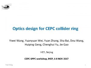 Optics design for CEPC collider ring Yiwei Wang