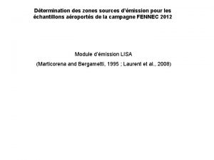 Dtermination des zones sources dmission pour les chantillons