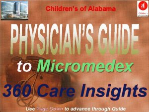 Childrens of Alabama to Micromedex 360 Care Insights