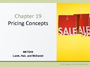 Chapter 19 Pricing Concepts MKTG 10 Lamb Hair