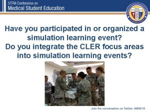 Have you participated in or organized a simulation