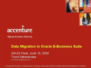 Data Migration in Oracle EBusiness Suite OAUG Paris
