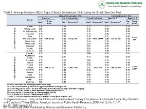 Table 4 Average Number of Each Type of