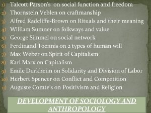 1 Talcott Parsons on social function and freedom