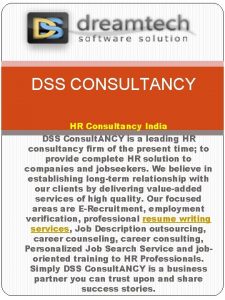 DSS CONSULTANCY HR Consultancy India DSS Consult ANCY