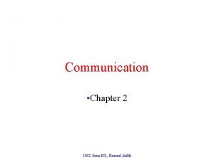 Communication Chapter 2 OS 2 Sem 831 Rasool
