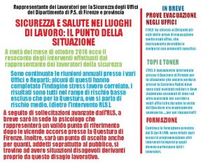 Rappresentante dei Lavoratori per la Sicurezza degli Uffici